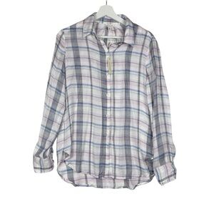 Max Studio Women's Button Front Shirt Roll Tab Sleeve‎ Plaid Size XS